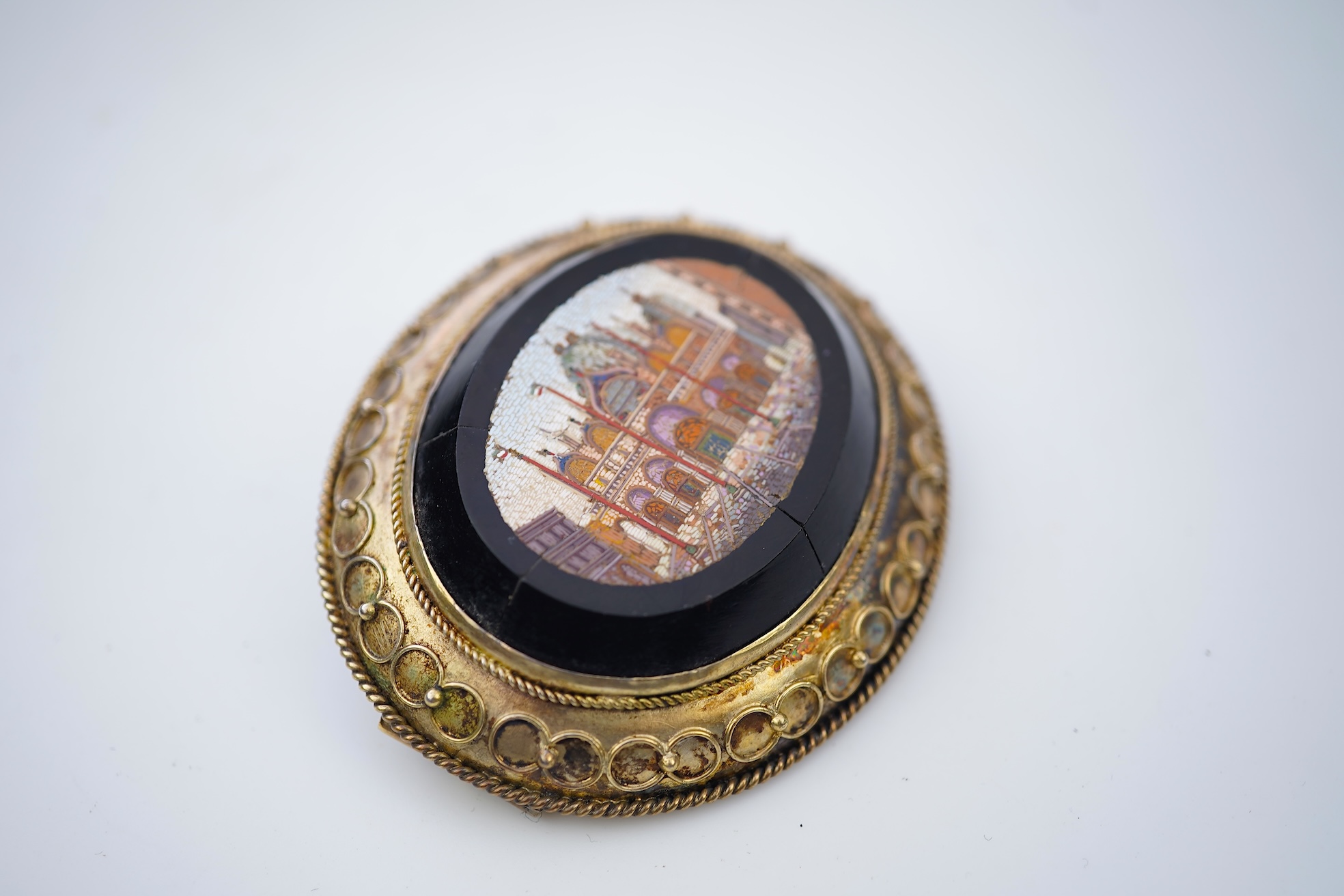A micromosaic brooch, probably Italy, late 19th century